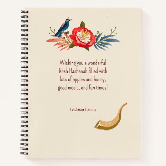 Gelukkig Rosh Hashana Joods Nieuwjaar Honing & App Notitieboek (Voorkant)