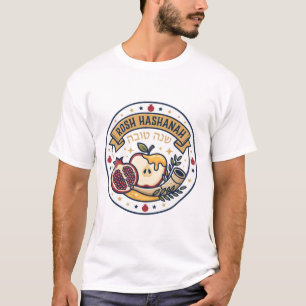 Gelukkig Rosh Hashanah Appel, Honing & Granaatappe T-shirt