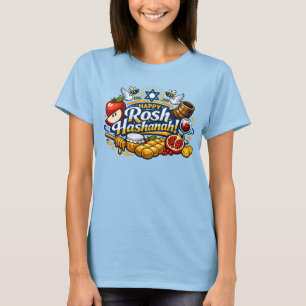 🍯 🍎🐟 Gelukkig Rosh Hashanah pictogrammen T-shirt