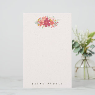 Gelukkig Roze Bloemenspattend Briefpapier