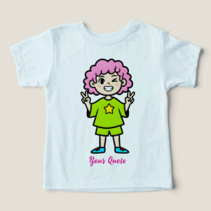 Gelukkig Roze Haar Cartoonpersonage