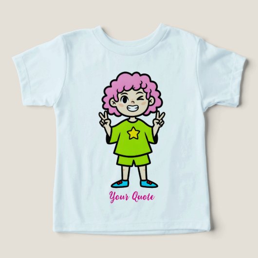 Gelukkig Roze Haar Cartoonpersonage (Design voorkant)