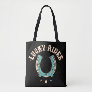 Gelukkig Ruiter Vintage Hoefijzer Tote Bag