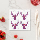 Gelukkig Santa Herten Nieuwjaar Papieren servetten (Insitu)