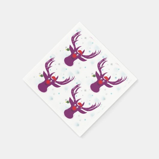 Gelukkig Santa Herten Nieuwjaar Papieren servetten (Hoek)