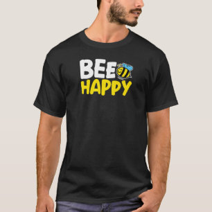 Gelukkig schattig bijeninsect voor gele honing t-shirt