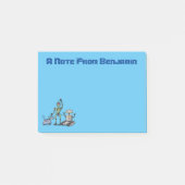 Gelukkig schattig trio robots cartoon post-it® notes (Voorkant)