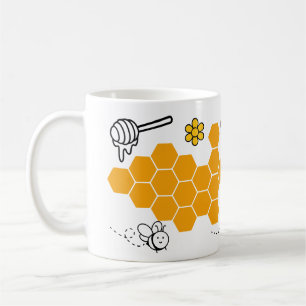 Gelukkig Schattige bijenkam Grappig honing patroon Koffiemok
