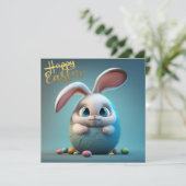 Gelukkig schattige paaskonijn feestdagenkaart (Staand voorkant)