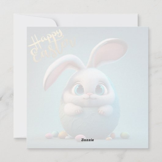 Gelukkig schattige paaskonijn feestdagenkaart (Achterkant)