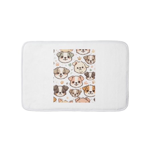 Gelukkig Schattige Puppies Pattern Badmat (Voorkant)