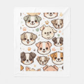 Gelukkig Schattige Puppies Pattern Fleece Deken (Voorkant)