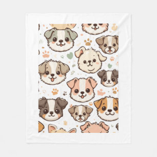 Gelukkig Schattige Puppies Pattern Fleece Deken