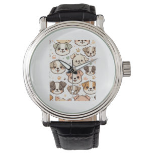 Gelukkig Schattige Puppies Pattern Horloge