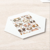 Gelukkig Schattige Puppies Pattern Kartonnen Onderzetters (Schuin)