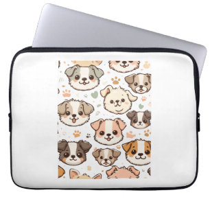 Gelukkig Schattige Puppies Pattern Laptop Sleeve