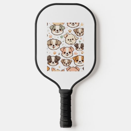 Gelukkig Schattige Puppies Pattern Pickleball Paddle (Voorkant)