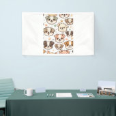Gelukkig Schattige Puppies Pattern Spandoek (Beurs)