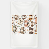 Gelukkig Schattige Puppies Pattern Spandoek (Verticaal)
