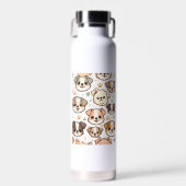 Gelukkig Schattige Puppies Pattern Waterfles (Voorkant)