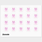 Gelukkig schattige roze kawaii wolkennaam ronde sticker (Vel)