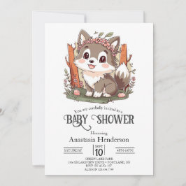 Gelukkig Schattige Wolf Baby shower Kaart