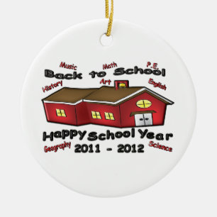 Gelukkig schooljaar keramisch ornament