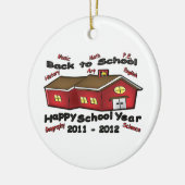 Gelukkig schooljaar keramisch ornament (Links)