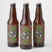 Gelukkig Scotsman Clan Skene Tartan Monogram Bier Etiket (Flessen)