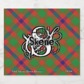 Gelukkig Scotsman Clan Skene Tartan Monogram Bier Etiket (Enkel label)