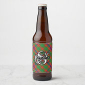 Gelukkig Scotsman Clan Skene Tartan Monogram Bier Etiket (Voorkant)