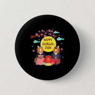 Gelukkig Seollal 2026 Koreaans Nieuwjaar van het p Ronde Button 5,7 Cm