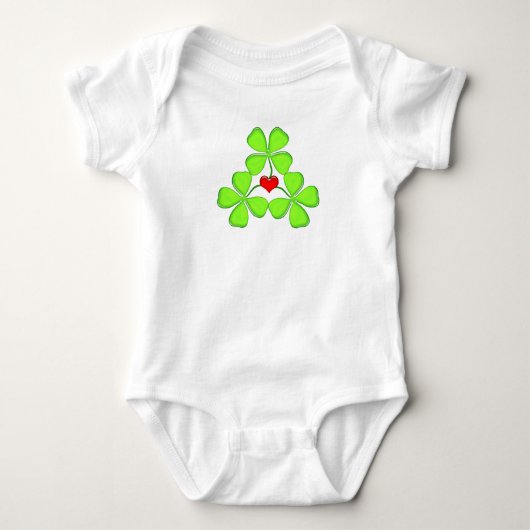 gelukkig shamrock Irish four-leaf clover St. Patri Romper (Voorkant)