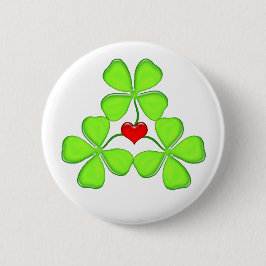 gelukkig shamrock Irish four-leaf clover St. Patri Ronde Button 5,7 Cm