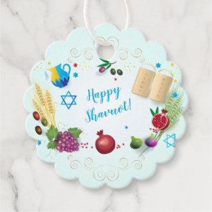 Gelukkig SHAVUOT decoratief ornament zeven soorten Bedankjes Labels
