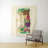 Gelukkig SHAVUOT decoratief ornament zeven soorten Wandkleed (In situ)