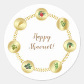 Gelukkig SHAVUOT decoratieve ornament zeven soorte Ronde Sticker (Voorkant)