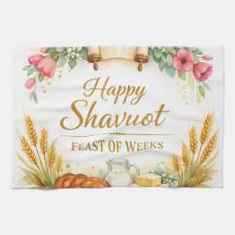 Gelukkig Shavuot Feest van Weken Schilderij Joods  Theedoek
