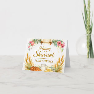 Gelukkig Shavuot Feest van Weken Schilderij Kaart, Bedankkaart