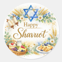 Gelukkig Shavuot-sticker, Davidster