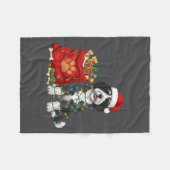 Gelukkig Sheepadoodle Kerstverlichting Hond Moeder Fleece Deken (Voorkant (Horizontaal))