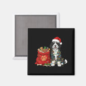 Gelukkig Sheepadoodle Kerstverlichting Hond Moeder Magneet (Voorkant / Achterkant)