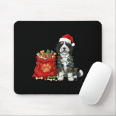 Gelukkig Sheepadoodle Kerstverlichting Hond Moeder Muismat (Met muis)