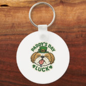 Gelukkig Shih Tzu St.Patrick's Day Sleutelhanger (Voorkant)