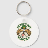 Gelukkig Shih Tzu St.Patrick's Day Sleutelhanger (Achterkant)