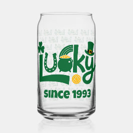 Gelukkig sinds jaar blikvorm glas