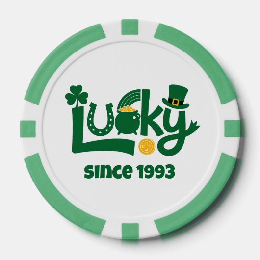 Gelukkig sinds jaar poker chips (Voorkant)