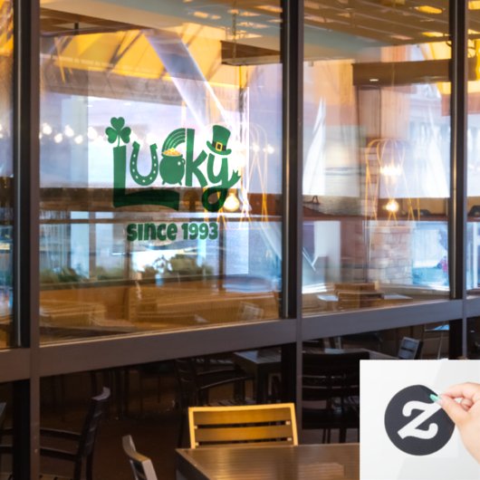Gelukkig sinds jaar raamsticker (Restaurant Raam)