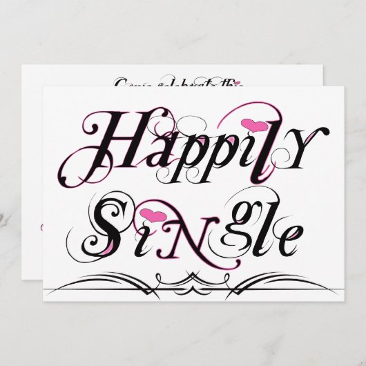 Gelukkig Single Kaart (Voorkant / Achterkant)