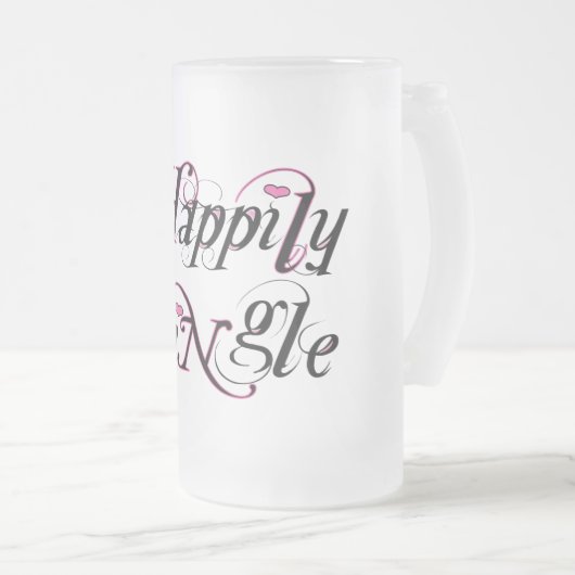 Gelukkig Single Matglas Bierpul (Voorkant rechts)